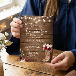 Rustikale Stiefel Rote Rosen Blumenstudium Einladung