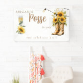 Rustikale Stiefel Sonnenblumen Lichter Junggeselli Banner (Insitu)