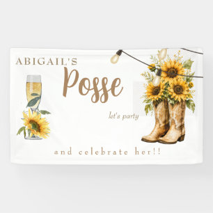 Rustikale Stiefel Sonnenblumen Lichter Junggeselli Banner