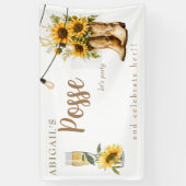 Rustikale Stiefel Sonnenblumen Lichter Junggeselli Banner (Vertikal)