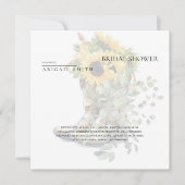 Rustikale Stiefel & Sonnenblumen Modernes Brautpar Einladung (Vorderseite)