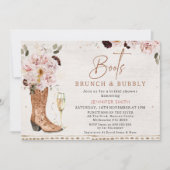 Rustikale Stiefel Strümpfe Bubbly Brautparty Einladung (Vorderseite)