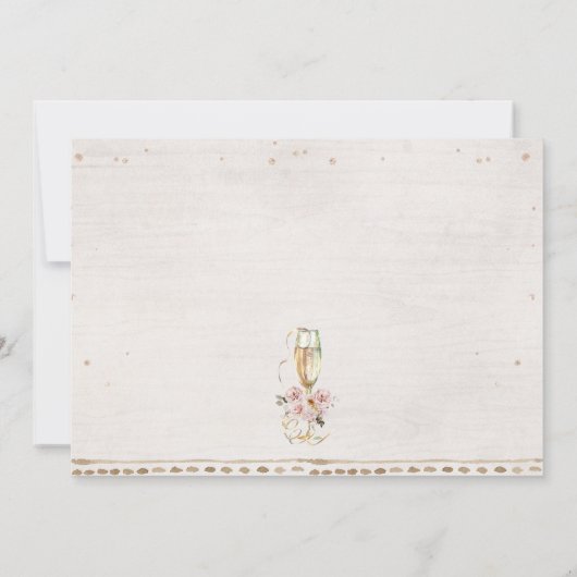 Rustikale Stiefel Strümpfe Bubbly Brautparty Einladung (Rückseite)