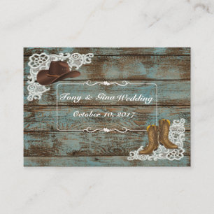 Rustikale Stiefel u. Spitze-Hochzeit UAWG Karte