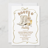 Rustikale Stiefel und bubbly Brautparty Einladung (Vorderseite)