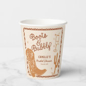 Rustikale Stiefel und Bubbly Brautparty Paper Cup Pappbecher (Rückseite)