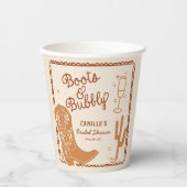 Rustikale Stiefel und Bubbly Brautparty Paper Cup Pappbecher (Vorderseite)