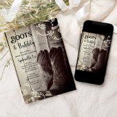 Rustikale Stiefel und Bubbly Western Brautparty Einladung