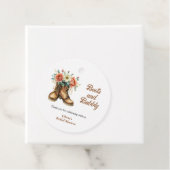 Rustikale Stiefel und prickelnde Western-Brautpart Geschenkanhänger (Beispiel)