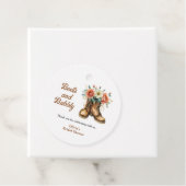 Rustikale Stiefel und prickelnde westliche Brautpa Geschenkanhänger (Beispiel)