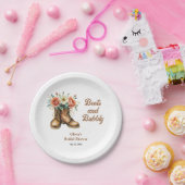 Rustikale Stiefel und prickelnde westliche Brautpa Pappteller (Party)