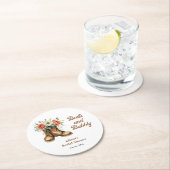 Rustikale Stiefel und prickelnde westliche Brautpa Runder Pappuntersetzer (Vor Ort)