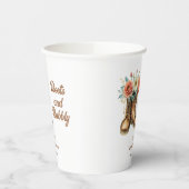 Rustikale Stiefel und sprudelige Western-Brautpart Pappbecher (Links)