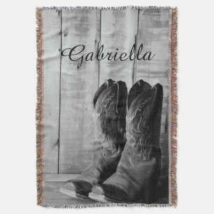 Rustikale Stiefel Western Decke