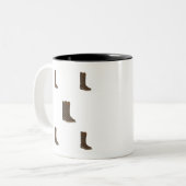Rustikale Stiefel Zweifarbige Tasse (Vorderseite Links)