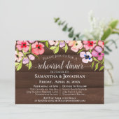 Rustikale Stiefmütterchen zu Probe und Abendessen Einladung (Stehend Vorderseite)