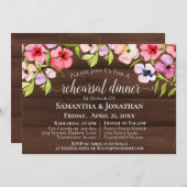 Rustikale Stiefmütterchen zu Probe und Abendessen Einladung (Vorne/Hinten)