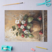 Rustikale Stillleben Erdbeere Pflanze in einem Top Seidenpapier (Basteln)