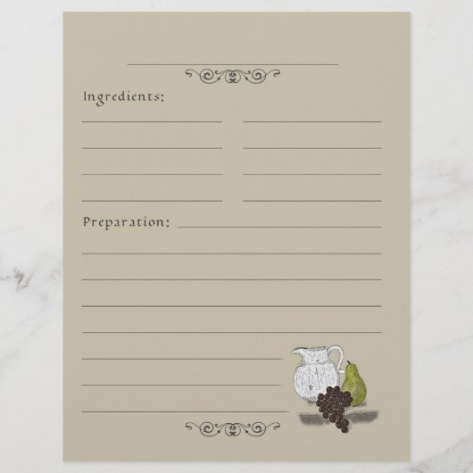 Rustikale Stillleben Illustration Rezept Binder Se (Rückseite)