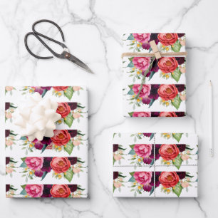 Rustikale stilvolle Blumensträuße Geschenkpapier Set