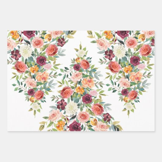 Rustikale, stilvolle Bouquets mit Blumenmotiven Geschenkpapier Set (Vorderseite 3)