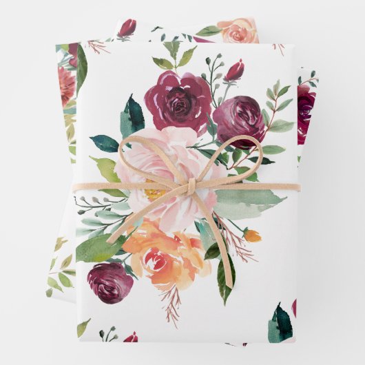 Rustikale, stilvolle Bouquets mit Blumenmotiven Geschenkpapier Set (Beispiel)