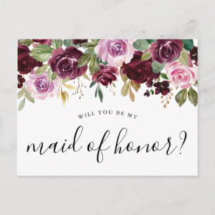 Rustikale, stimmungsvolle Floral Wirst du meine Tr Postkarte
