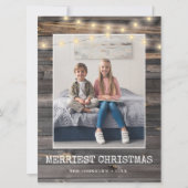 Rustikale Sting Lights Merriest Weihnachten 2 Foto (Vorderseite)