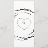 Rustikale Stöcke, Zweigstellen, Wreath Wedding Men Menükarte (Rückseite)