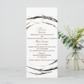 Rustikale Stöcke, Zweigstellen, Wreath Wedding Men Menükarte (Stehend Vorderseite)