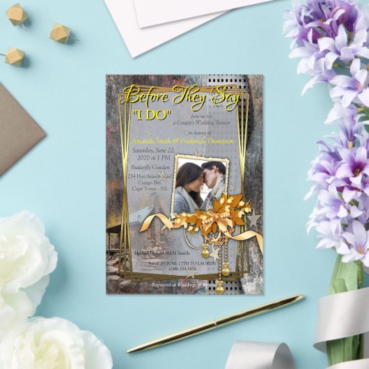 Rustikale Stone-Kabine Acryleinladungen (In Situ (Hochzeit))