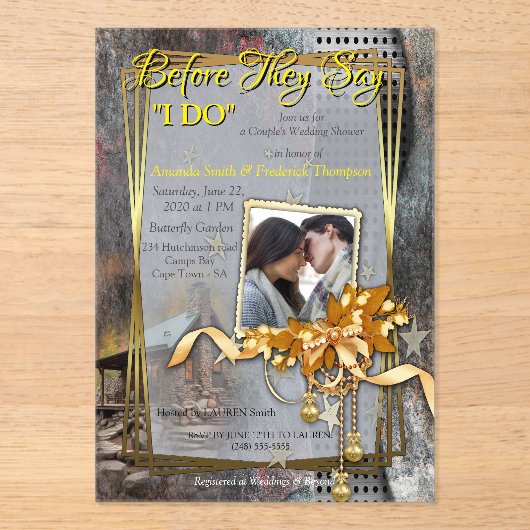 Rustikale Stone-Kabine Acryleinladungen (Vorderseite)