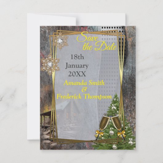 Rustikale Stone-Kabine Ankündigung (Vorderseite)