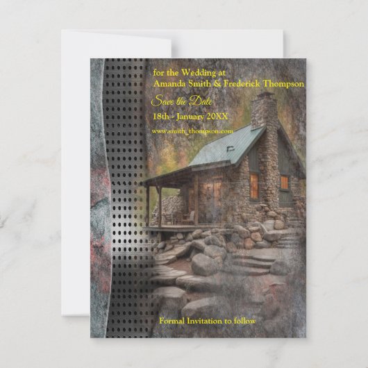 Rustikale Stone-Kabine Ankündigung (Rückseite)