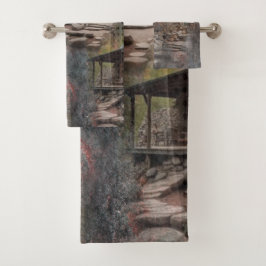 Rustikale Stone-Kabine Badhandtuch Set