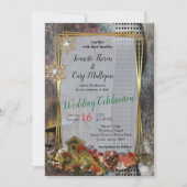 Rustikale Stone-Kabine Einladung (Vorderseite)