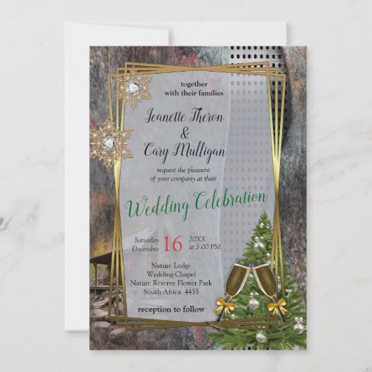 Rustikale Stone-Kabine Einladung (Vorderseite)