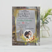 Rustikale Stone-Kabine Einladung (Stehend Vorderseite)