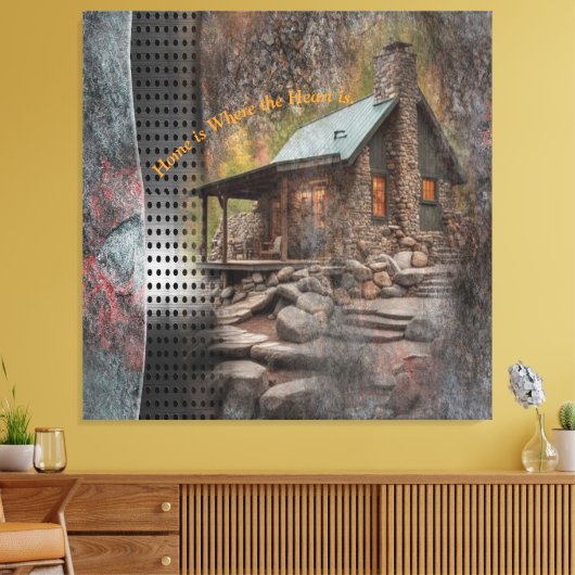 Rustikale Stone-Kabine Leinwanddruck (Insitu (Wohnzimmer))