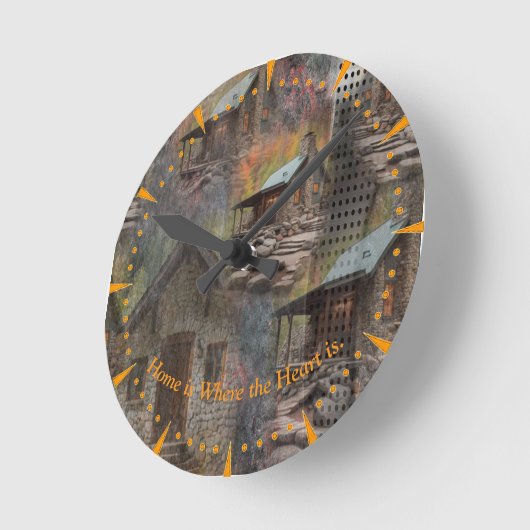 Rustikale Stone-Kabine Runde Wanduhr (Winkel)