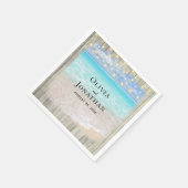 Rustikale Strand-Küsten-Lichterkette Hochzeit Serviette (Ecke)