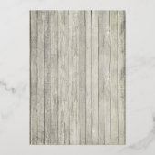 Rustikale Strand-Lichterkette Goldfolie Hochzeit Folieneinladung (Rückseite)