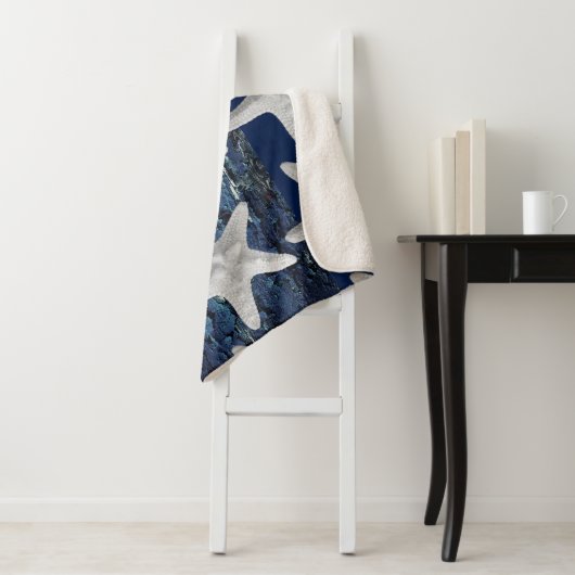 Rustikale Strand-Marine-Blaustarfish-Decke Sherpadecke (Beispiel)