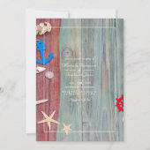 Rustikale Strand-Nautik-QR-Code-RSVP-Hochzeit Einladung (Vorderseite)
