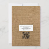 Rustikale Strand-Nautik-QR-Code-RSVP-Hochzeit Einladung (Rückseite)