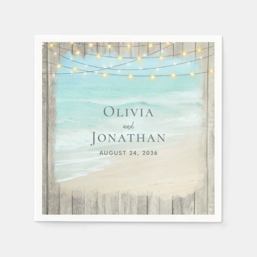 Rustikale Strandbäume Serviette (Vorderseite)