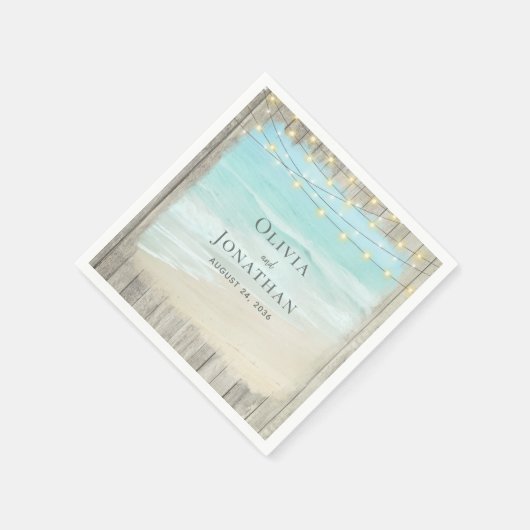 Rustikale Strandbäume Serviette (Ecke)