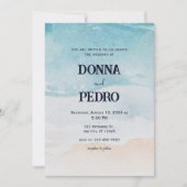 Rustikale Strandfarben - Einladung zur Hochzeit (Vorderseite)