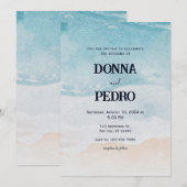 Rustikale Strandfarben - Einladung zur Hochzeit (Vorne/Hinten)