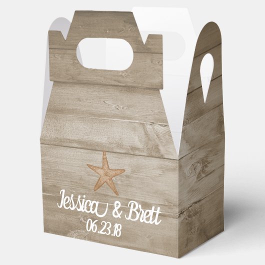 Rustikale Strandgable-Gefälligkeitsbox Geschenkschachtel (Geöffnet)